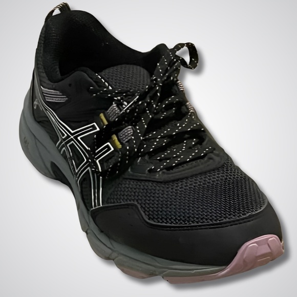 Asics Black and Pink Athletic Shoes with Trail-Ready Design - Picture 5 of 7